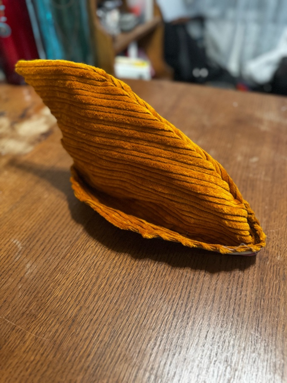 Velvet Corduroy Women's Fashion Elf Hat in Burnt Orange